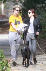 KRISTEN STEWART and SARA DINKIN with Their Dogs Out in Los Angeles 12/21/2018 