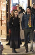 LILY COLLINS and Harry Treadaway Night Out in London 12/04/2018