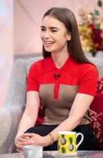 LILY COLLINS at Lorraine Show in London 12/20/2018