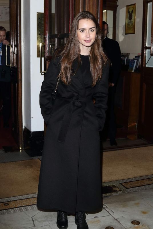 LILY COLLINS at Vaudeville Theatre in London 12/04/2018