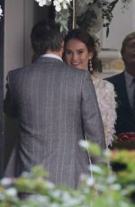 LILY JAMES on the Set of Four Weddings and A Funeral in London 12/14/2018