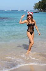 LIZZIE CUNDY in Swimsuit on Christmas Day in Barbados 12/25/2018