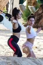 LOTTIE MOSS and EMILY BLACKWELL at Yoga Vlass on the Beach in Barbados 12/07/2018