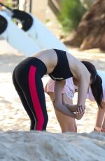 LOTTIE MOSS and EMILY BLACKWELL at Yoga Vlass on the Beach in Barbados 12/07/2018