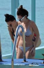 LOTTIE MOSS and EMILY BLACKWELL in Bikinis at a Boat in Barbados 12/11/2018