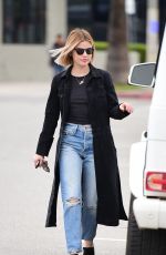 LUCY HALE in Ripped Denim Out and About in Los Angeles 12/14/2018