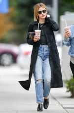 LUCY HALE in Ripped Denim Out and About in Los Angeles 12/14/2018