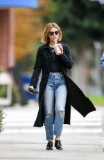 LUCY HALE in Ripped Denim Out and About in Los Angeles 12/14/2018