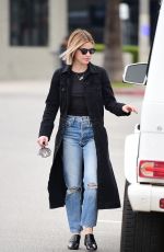 LUCY HALE in Ripped Denim Out and About in Los Angeles 12/14/2018