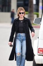 LUCY HALE in Ripped Denim Out and About in Los Angeles 12/14/2018