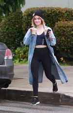 LUCY HALE Leaves Starbucks in Studio City 12/06/2018