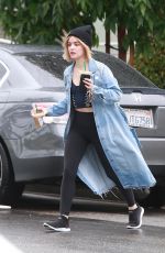 LUCY HALE Leaves Starbucks in Studio City 12/06/2018