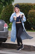 LUCY HALE Leaves Starbucks in Studio City 12/06/2018