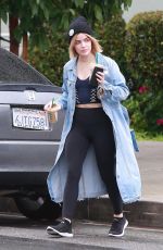 LUCY HALE Leaves Starbucks in Studio City 12/06/2018