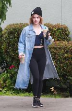 LUCY HALE Leaves Starbucks in Studio City 12/06/2018