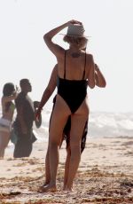 MALIN AKERMAN in Swimsuit at a Beach in Tulum 12/03/2018