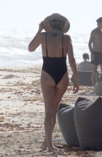 MALIN AKERMAN in Swimsuit at a Beach in Tulum 12/03/2018