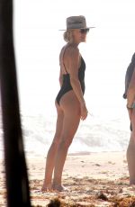 MALIN AKERMAN in Swimsuit at a Beach in Tulum 12/03/2018