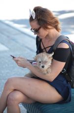 MARIA JADE Out with Her Dog in Miami 12/08/2018