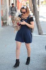 MARIA JADE Out with Her Dog in Miami 12/08/2018