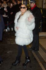 MARIAH CAREY Leaves Plaza Athenee Hotel in Paris 12/07/2018