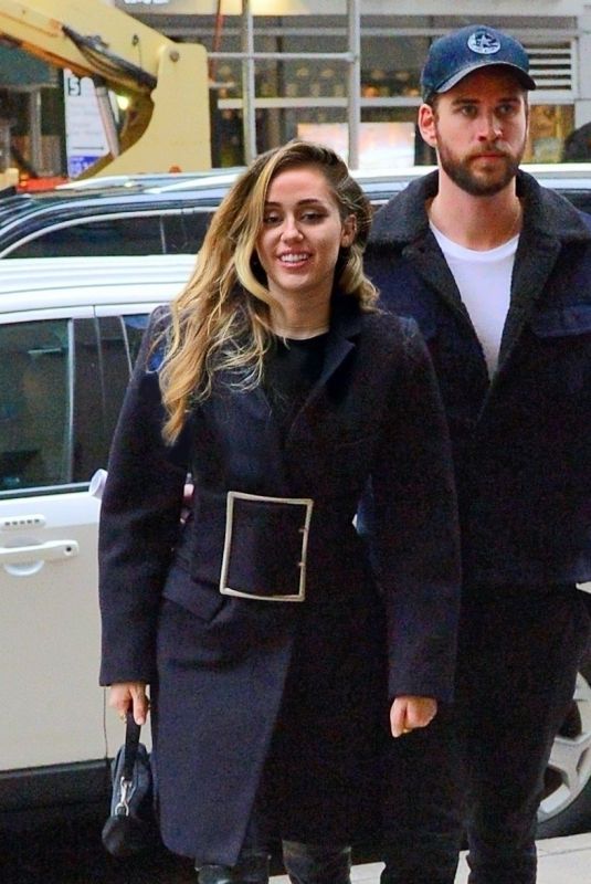 MILEY CYRUS and Liam Hemsworth Arrives at NBC Studios in New York 12/15/2018