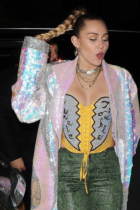 MILEY CYRUS Leaves Boardline Club in London 12/07/2018