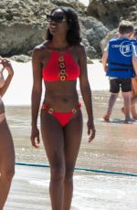 MOUNA TRAORE in Bikini at a Beach in Barbados 12/25/2018