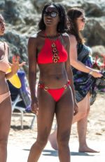 MOUNA TRAORE in Bikini at a Beach in Barbados 12/25/2018