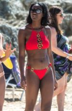 MOUNA TRAORE in Bikini at a Beach in Barbados 12/25/2018