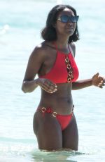 MOUNA TRAORE in Bikini at a Beach in Barbados 12/25/2018