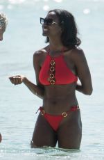 MOUNA TRAORE in Bikini at a Beach in Barbados 12/25/2018