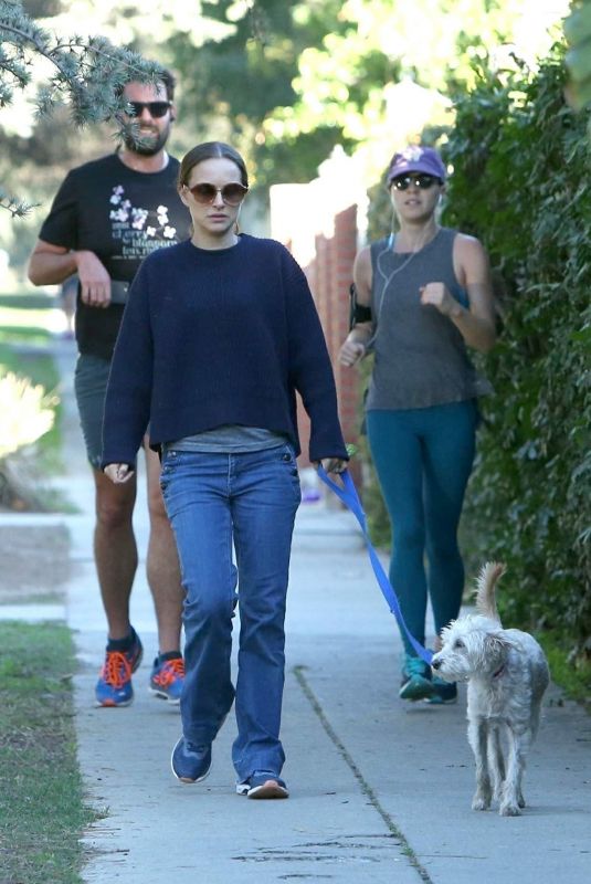 NATALIE PORTMAN Out with Her Dog in Los Angeles 12/29/2018