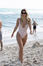 NATASHA OAKLEY in Swimsuit on the Beach in Miami 12/08/2018