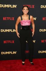 ODEYA RUSH at Dumplin Premiere in Hollywood 12/06/2018