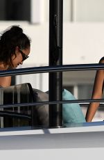 OLIVIA CULPO and CARA SANTANA in Bikiis at a Yacht in Miami 12/30/2018