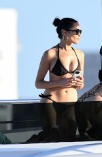OLIVIA CULPO and CARA SANTANA in Bikiis at a Yacht in Miami 12/30/2018