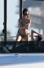 OLIVIA CULPO and CARA SANTANA in Bikiis at a Yacht in Miami 12/30/2018
