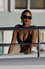 OLIVIA CULPO and CARA SANTANA in Bikiis at a Yacht in Miami 12/30/2018