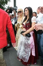 PARIS HILTON and KIM KARDASHIAN at Octoberfest in Germany 09/25/2006