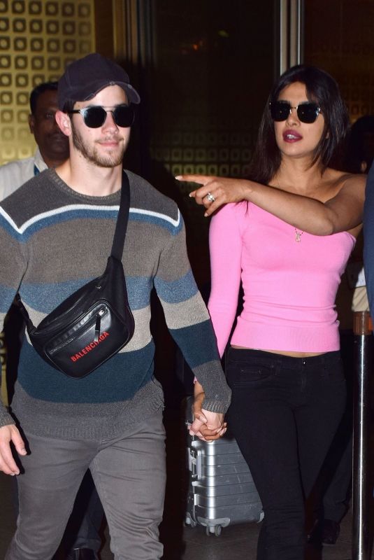 PRIYANKA CHOPRA and Nick Jonas Arrives at Airport in Mumbai 12/12/2018