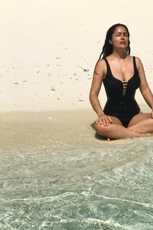 SALMA HAYEK in Swimsuit – Instagram Picture 12/28/2018