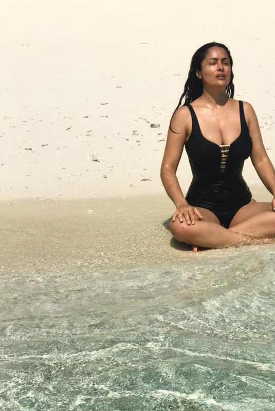 SALMA HAYEK in Swimsuit - Instagram Picture 12/28/2018