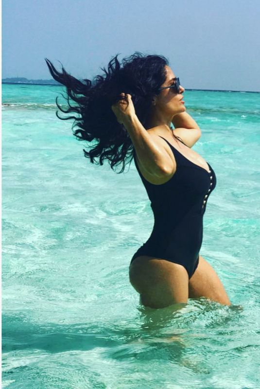 SALMA HAYEK in Swimsuit - Instagram Picture 12/29/2018