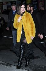 SANDRA BULLOCK Arrives at Late Show with Stephen Colbert in New York 12/17/2018