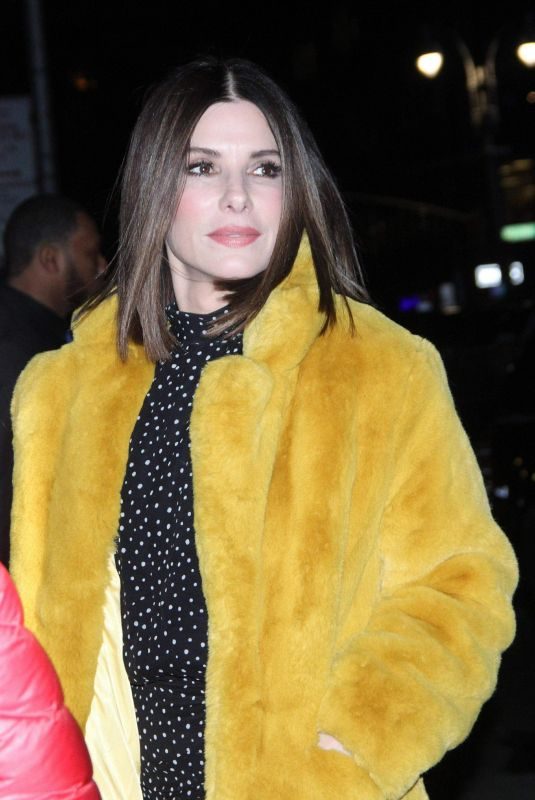 SANDRA BULLOCK Arrives at Late Show with Stephen Colbert in New York 12/17/2018
