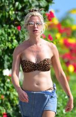 SARAH JAYNE DUNN in Bikini Top at a Beach in Barbados 12/30/2018