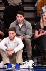 SOPHIE TURNER and Joe and Nick Jonas at Phoenix Suns vs New York Knicks Game in New York 12/17/2018