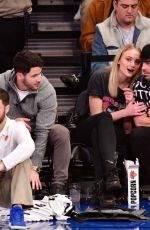 SOPHIE TURNER and Joe and Nick Jonas at Phoenix Suns vs New York Knicks Game in New York 12/17/2018