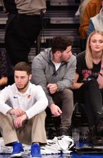 SOPHIE TURNER and Joe and Nick Jonas at Phoenix Suns vs New York Knicks Game in New York 12/17/2018